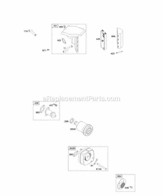 Page A Diagram and Parts List for 19E412-1134-E1  Briggs and Stratton Engine